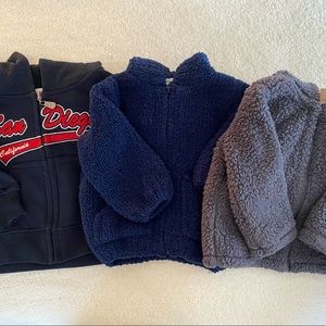 (3) kids zip ups